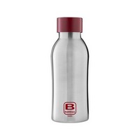 photo B Bottles Twin - Steel & Red - 350 ml - Double wall thermal bottle in 18/10 stainless steel 1